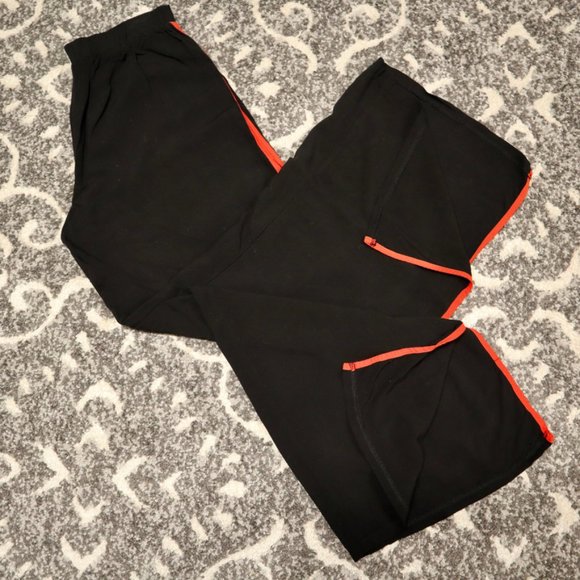 Black and Red Stripe Split Side Parachute Pants - Picture 1 of 10